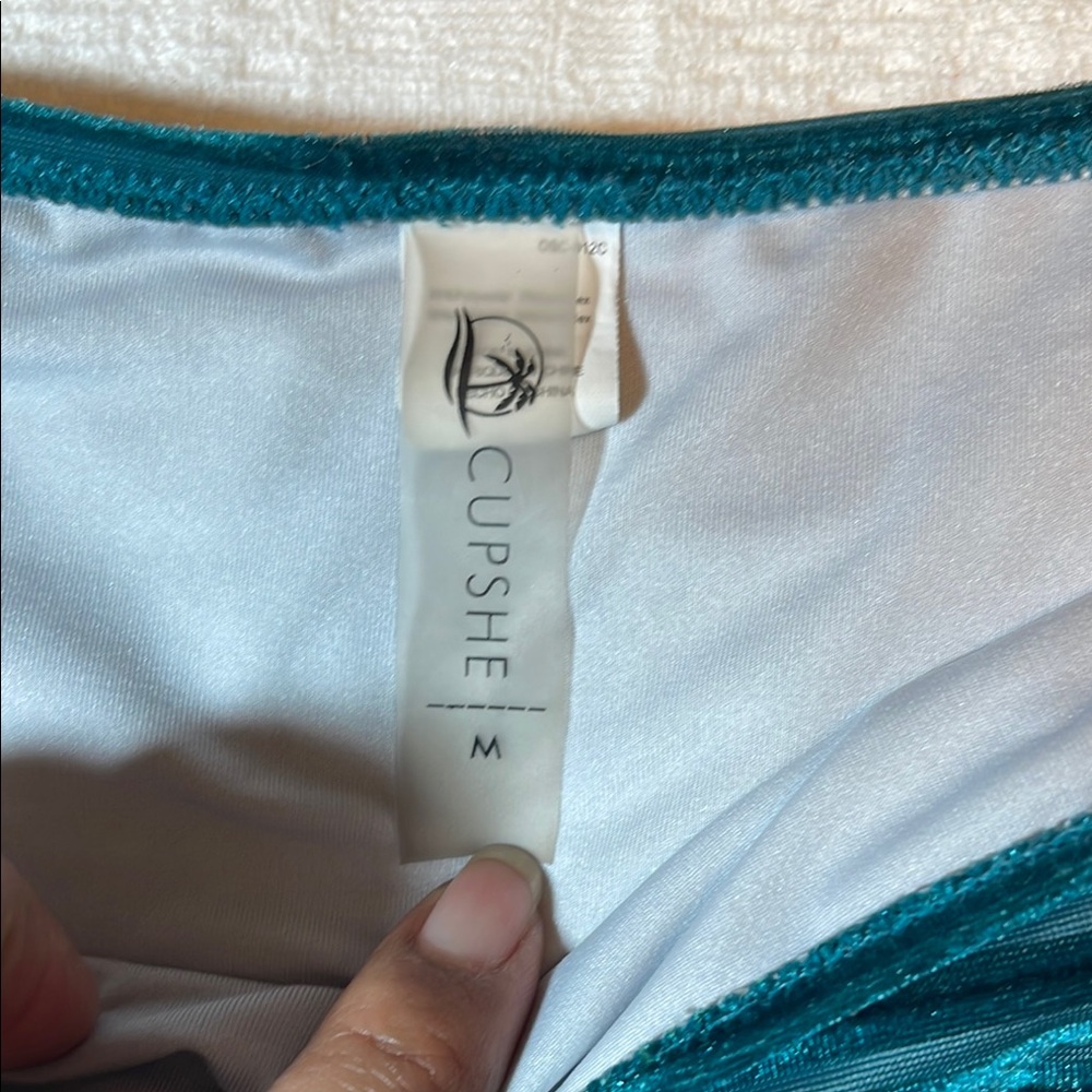 Teal Ribbed Bikini Set - Picture 3 of 6